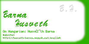 barna husveth business card